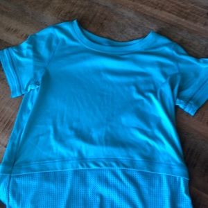 Teal silky soccer large girls shirt